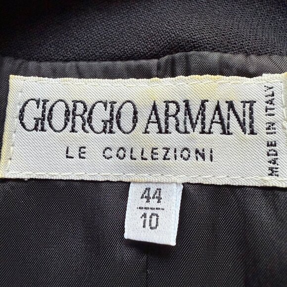 Giorgio Armani Le Collezioni Size 10 (44IT) Black Wool Designer Blazer Jacket - Picture 3 of 16